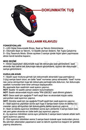 Dijital Dokunmatik Led Ekran Su Geçirmez Figürlü Çocuk Kol Saati Bileklik