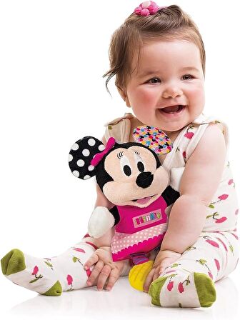 Disney Baby Minnie İlk Aktivite Minnie Mouse Peluş Diş Kaşıyıcı Sesli Oyuncak