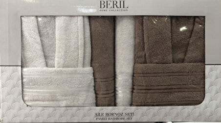 Royam Beril Pamuklu 6 Parça Aile Bornoz Seti Takımı