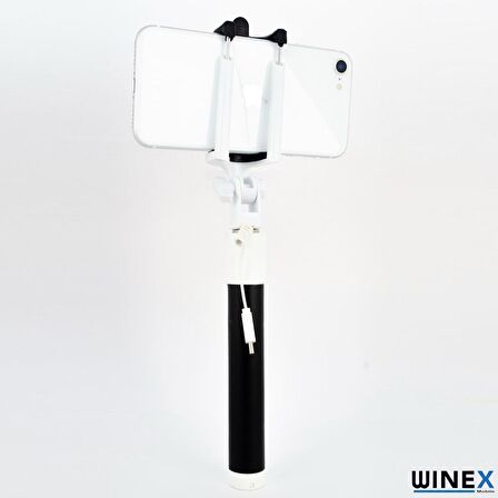 Global SR342 Katlanabilir Type-C Selfie Stick Çubuğu Siyah WNE0151