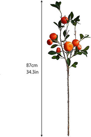 Yapay Portakal Dalı 87cm Yapay Çiçek Limon Ağacı Dalı