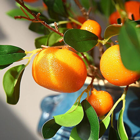Yapay Portakal Dalı 87cm Yapay Çiçek Limon Ağacı Dalı