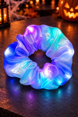LED Işıklı Saç Tokası Scrunchie 3 Modlu Halloween Cadılar Bayramı Mor Mavi Parti ve Festival
