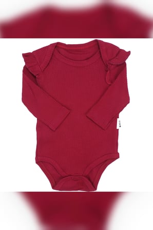 Kız Bebek Fuşya Pembe Omuzları Fırfırlı Kalp Desenli 3'lü Zıbın Set