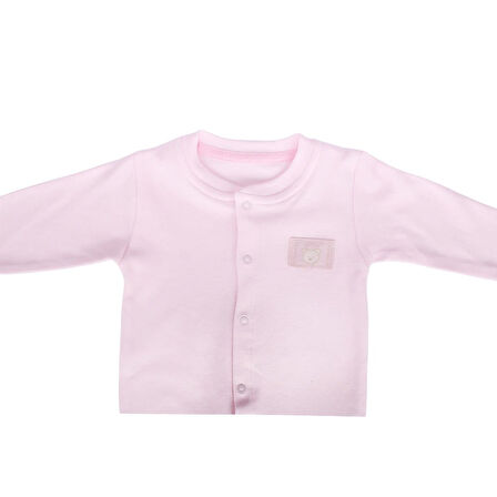 Kız Bebek Pembe Sade Çıtçıtlı Kendinden Çoraplı Tulum