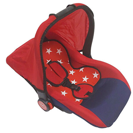 Unisex Bebek Kırmızı Lacivert Yıldız Desenli Puset