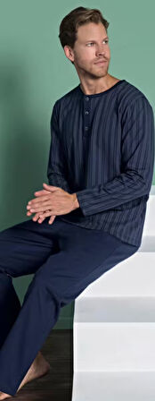 Pijadore Erkek %100 Pamuk Süprem Mevsimlik Uzun Kollu Pijama Takımı 1949