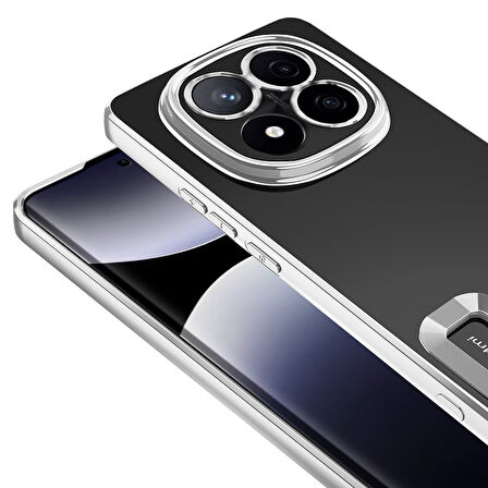 Redmi Note 14 Pro 5G Kılıf Köşeleri Renkli Şeffaf Kamera Korumalı Silikon Luxury Kapak
