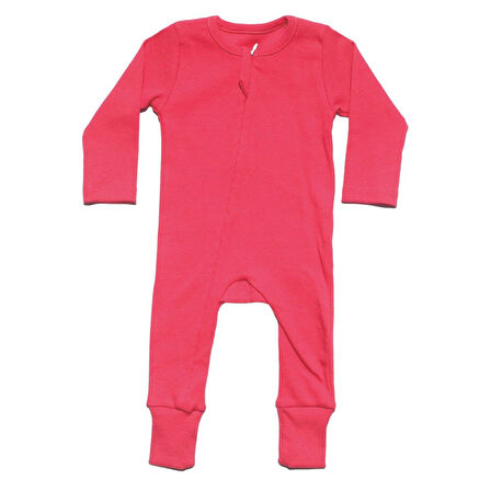 Kız Bebek Fuşya Kaşkorse Fitilli Fermuarlı Tulum