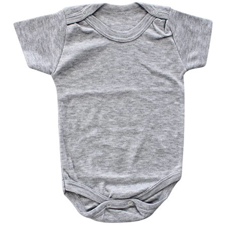 Çıtçıtlı Gri Kısa Kol Body Zıbın