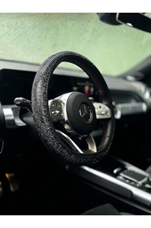 Full kristal Siyah taşlı her markaya uygun direksiyon kılıfı