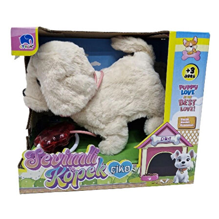 20 cm Sesli Müzikli Kablo Kumandalı Yürüyen Pelüş Köpek 7979