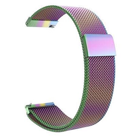 Oppo Watch 46mm 22mm Metal Tel Örgü Lüx Kordon + Metal Kordon Dönüştürücü
