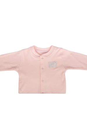 Kız Bebek Somon Sade Çıtçıtlı Kendinden Çoraplı Tulum