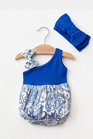 Kız Bebek Kokina Çiçeği Tek Omuz Romper Tulum