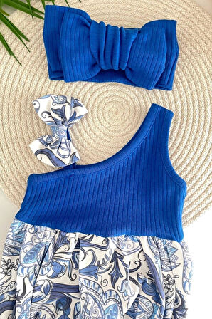 Kız Bebek Kokina Çiçeği Tek Omuz Romper Tulum