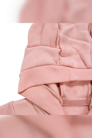 Ayıcık Armalı Kapüşonlu 3 İplik Fermuarlı Pembe Kız Bebek Tulum