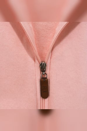Ayıcık Armalı Kapüşonlu 3 İplik Fermuarlı Pembe Kız Bebek Tulum