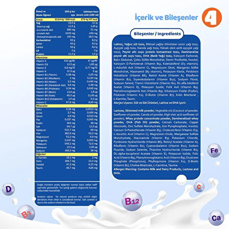 Bebehum Teneke 4 Devam Sütü 400 gr 12+ Ay x12 Adet