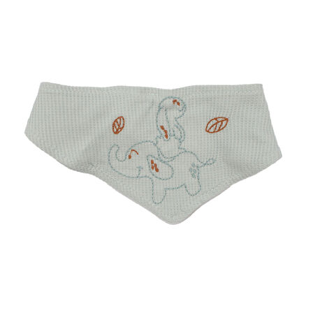 Erkek Bebek Su Yeşili Filli Nakışlı Önlüklü Waffle 3'lü Takım