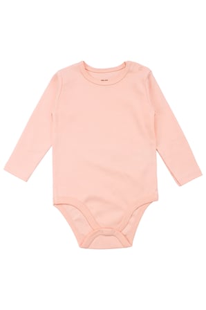 Unisex Yuvarlak Yaka Somon Düz Çıtçıtlı Body Zıbın