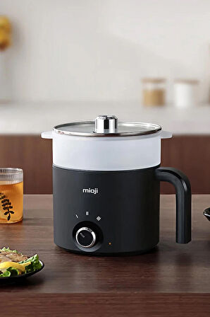 mioji Mio EP35 600W 1.8L Çok Fonksiyonlu Buharlı ve Yağda Pişirme Özellikli Elektrikli Pişirici Siyah