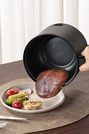 mioji Mio EP35 600W 1.8L Çok Fonksiyonlu Buharlı ve Yağda Pişirme Özellikli Elektrikli Pişirici Siyah