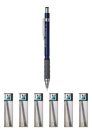 Tombow Sh-300 Grip Mekanik Kurşun Kalem 0.7 Mm Lacivert Tombow Mono Lead 0.7 Mm Uç 6 Adet