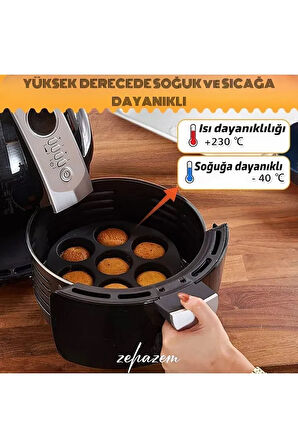 Silikon Airfryer Muffin Kek Kalıbı 7 Gözlü Hava Fritözü Kek Ve Çörek Kalıbı