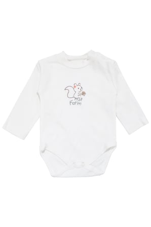 Unisex Ekru Su Yeşili Sincap Nakışlı Hırkalı 3'lü Takım