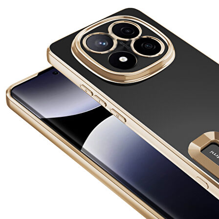 Redmi Note 14 Pro 4G Kılıf Köşeleri Renkli Şeffaf Kamera Korumalı Silikon Luxury Kapak