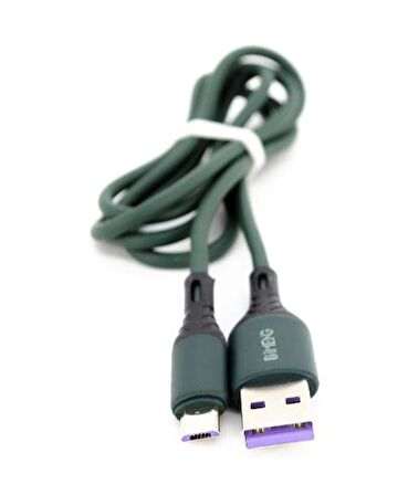 Global 6A 100W UsbA to Micro Data ve Hızlı Şarj Kablosu ML60 Yeşil
