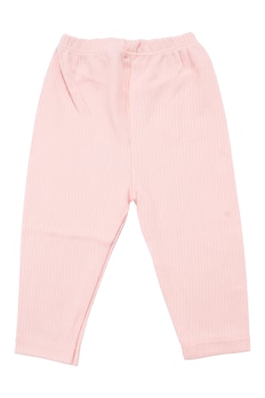 Kız Bebek Somon Renkli Minik Çiçek Desenli Fırfırlı Pijama Takımı