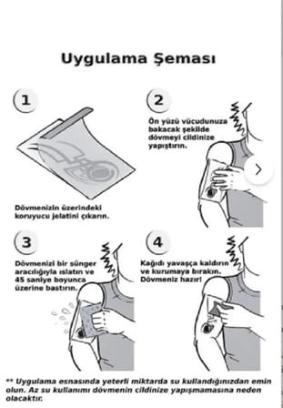 Yapıştırma Dövme 4 Adet Birden 1 Hafta Kalıcı Geçici Dövme Haftalık Set 75