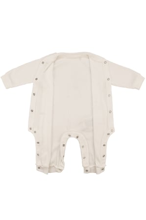Unisex Ekru Fitilli Düğümlü Bereli Çıtçıtlı Tulum
