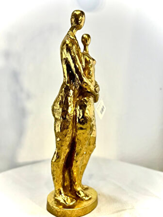 Biev Çiftli Dekoratif Gold Biblo 14*14*48 cm