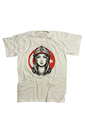 Güçlü Türk Kadını Baskılı Tişört