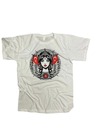 Güçlü Türk Kadını Baskılı Tişört