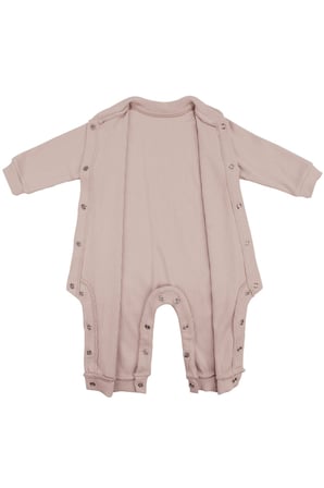 Unisex Bej Fitilli Düğümlü Bereli Çıtçıtlı Tulum