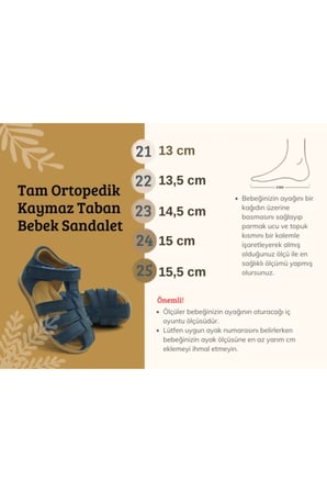 Lacivert Ortopedik Çocuk Sandalet