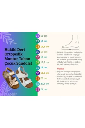 Deri Ortopedik Nefes Alan Çocuk Sandalet Taba