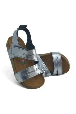 Platin Deri ve Ortopedik Bebek Sandalet