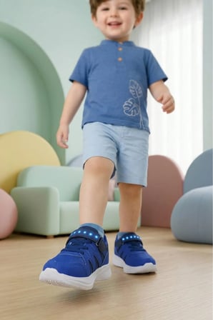 Ortopedik Taban Nefes Alabilen Bebe Spor Ayakkabı Mavi