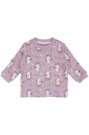 Kız Bebek Mor Unicorn Baskılı Pijama Takımı