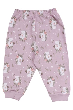 Kız Bebek Mor Unicorn Baskılı Pijama Takımı