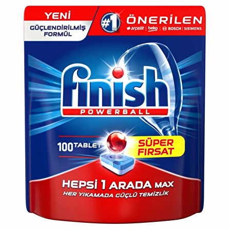 Finish Powerball Max 200 Yıkama Tablet Bulaşık Makinesi Deterjanı 2x100 Adet 