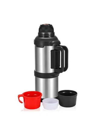 Kampcı Paslanmaz Çelik Termos 4 Litre 48 Saat Sıcak-Soğuk Silver 9009