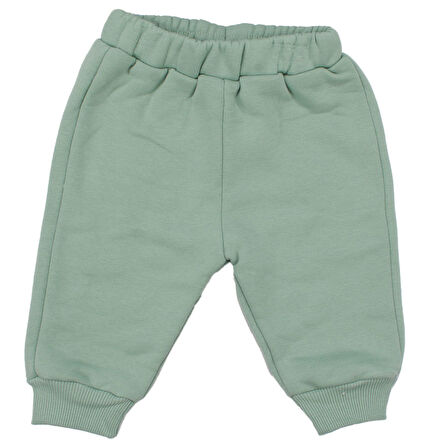 Erkek Bebek Yeşil Tilki Nakışlı 3 İplik 2'li Takım