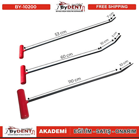 Pdr Boyasız Göçük Düzeltme 3 Parça T Sap Çubuk Seti