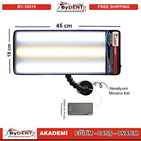 Pdr Boyasız Göçük Düzeltme Şarjlı 3 Ledli Küçük Lamba Mıknatıslı 45x18
